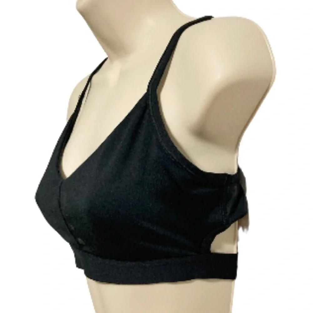 NIKE Dri-fit Light Support Criss Cross Mesh Back Sports Bra Black Womens Medium